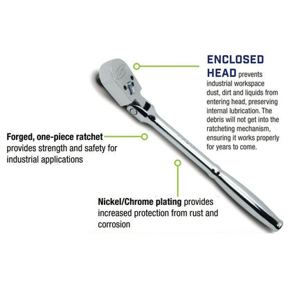 Williams 3/8" Drive Sealed Nar TS row Flex-Head Ratchet 36 Teeth