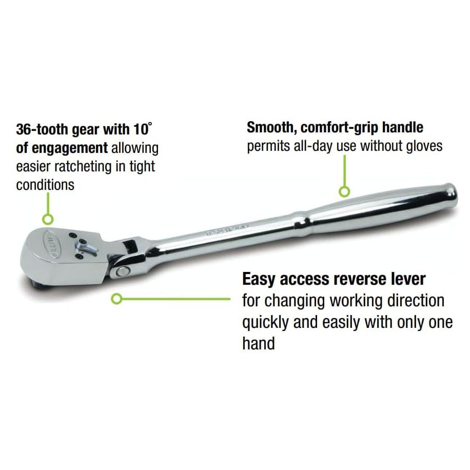 Williams 3/8" Drive Sealed Nar TS row Flex-Head Ratchet 36 Teeth
