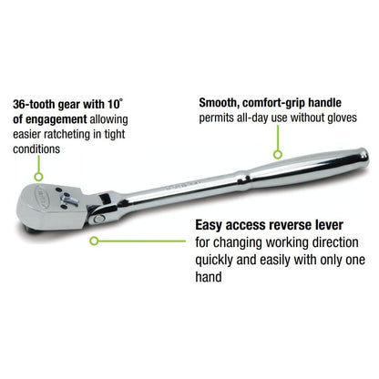 Williams 3/8" Drive Sealed Nar TS row Flex-Head Ratchet 36 Teeth