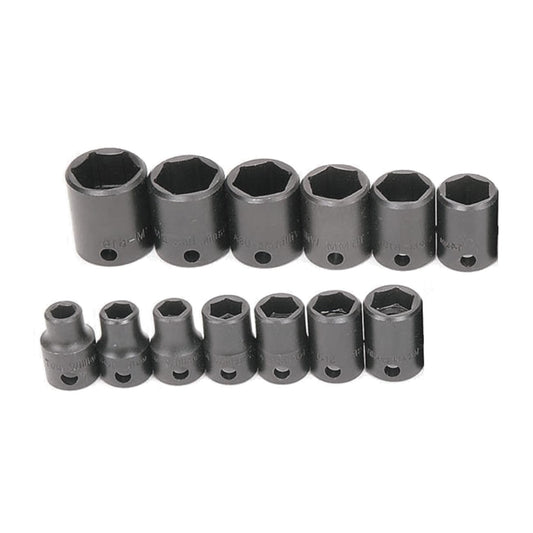 Williams Metric 3/8" Drive Impact Shallow Supertorque Socket Set - 6 Point (13 Piece)