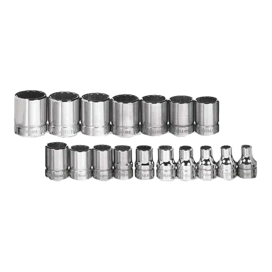 Williams Metric 3/8" Drive Shallow SUPERTORQUEâ„¢ Socket Set â€“ 12 Point (12 Piece)