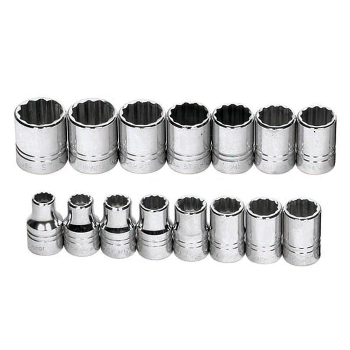 Williams 1/2″ Drive Shallow Metric Socket Set on Clip Rail 12-Point (15 Piece)