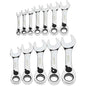 Williams Metric Stubby Reversible Ratcheting Combination Wrench Set 12-Point (12 Piece)