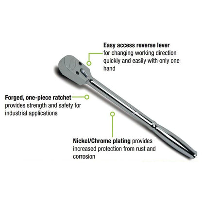 Williams 1/2" Drive Sealed Narrow Head Ratchet with 15" Long Handle 36 Teeth