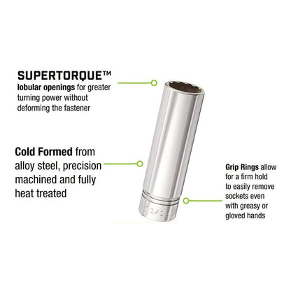 Williams 25/32" Deep Socket 1/2″ Drive 12 Point
