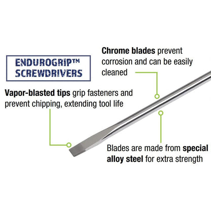 Williams Endurogrip Keystone Slotted Screwdriver: 3/16" x 3"