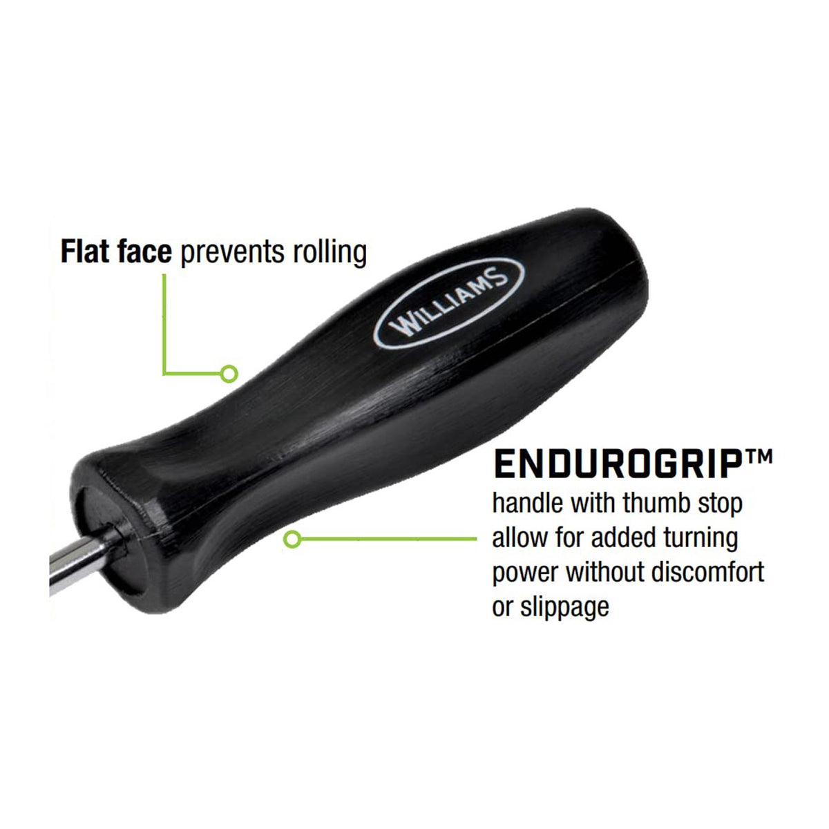 Williams Endurogrip Screwdriver: Slotted 7/16" x 10" with Hex Bolster