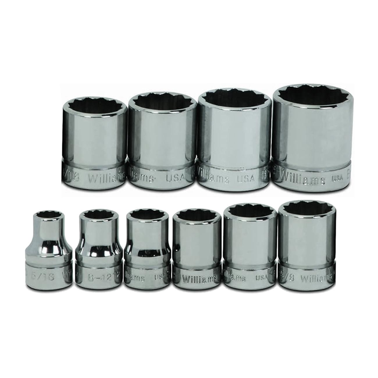 Williams 3/8" Drive Shallow SAE Socket Set 12-Point (10