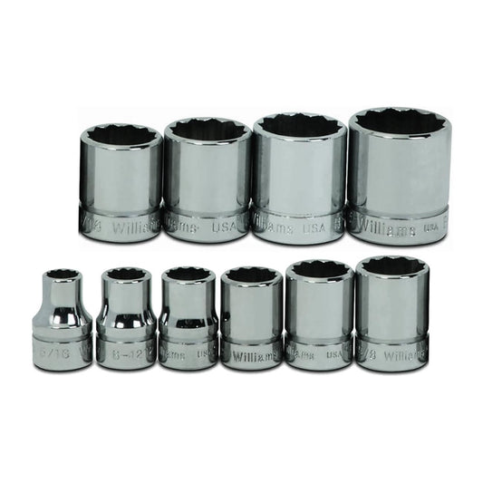 Williams 3/8" Drive Shallow SAE Socket Set 12-Point (10 Piece)