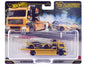 Hot Wheels Fleet Street Flatbed Truck Yellow with Graphics and 2020 Toyota GR Supra #15 Black "Papadakis Racing" "Team Transport - Car Culture" Series Diecast Model Cars by <h2>Fleet Wheels</h2> <p>Hi