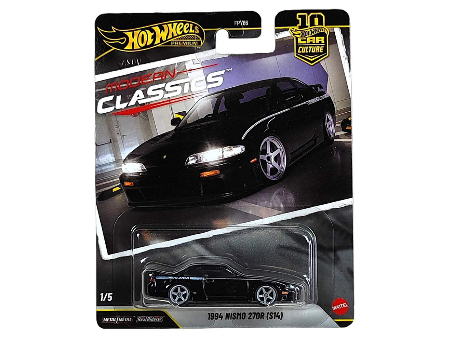 1994 Nissan Nismo 270R (S14) RHD (Right Hand Drive) Black with White Stripes "Modern Classics" Series T&y Diecast Model Car by Hot Wheels