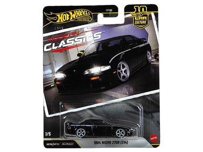 1994 Nissan Nismo 270R (S14) RHD (Right Hand Drive) Black with White Stripes "Modern Classics" Series T&y Diecast Model Car by Hot Wheels