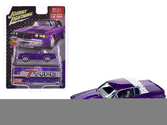 1987 Buick Regal T-Type Purple Metallic Limited Edition to 3600 pieces Worldwide 1/64 Diecast Model Car by Johnny Lightning