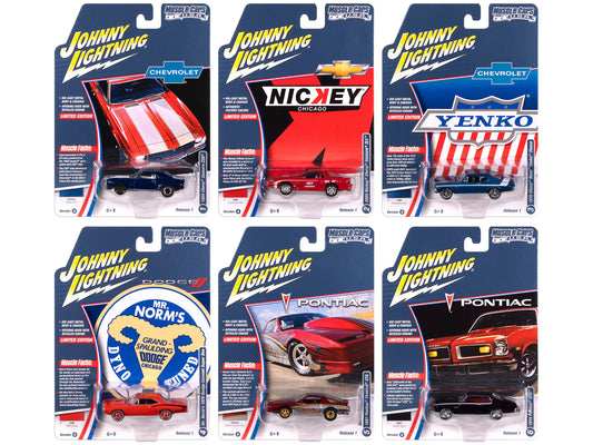 "Muscle Cars USA" 2025 Release 1 Set A of 6 pieces 1/64 T&y Diecast Model Cars by Johnny Lightning