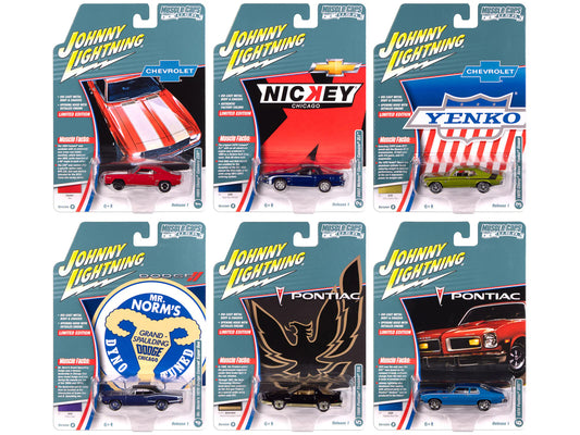 "Muscle Cars USA" 2025 Release 1 Set B of 6 pieces 1/64 T&y Diecast Model Cars by Johnny Lightning