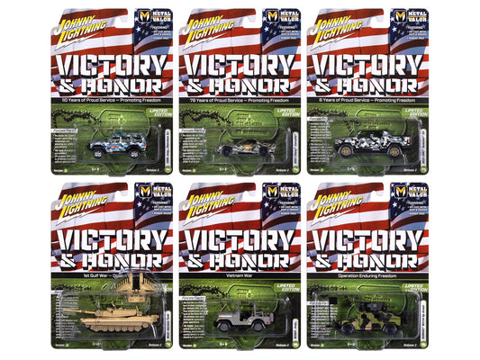 "Military" Set A of 6 pieces 2025 Release 2 Limited Edition 1/64 T&y Diecast Model Cars by Johnny Lightning