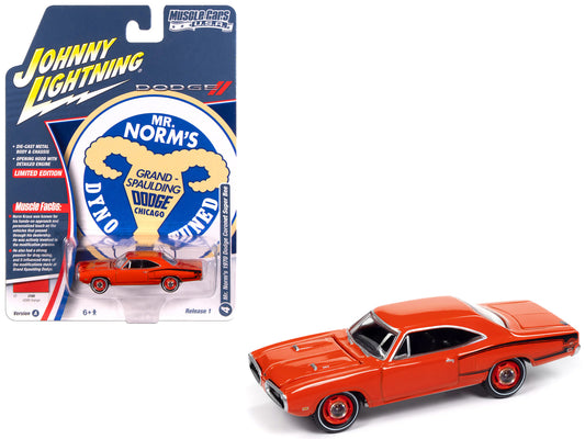 1970 Dodge Coronet Super Bee "Mr. Norm's" Hemi Orange with Black Stripes "Muscle Cars USA" Series 1/64 T&y Diecast Model Car by Johnny Lightning