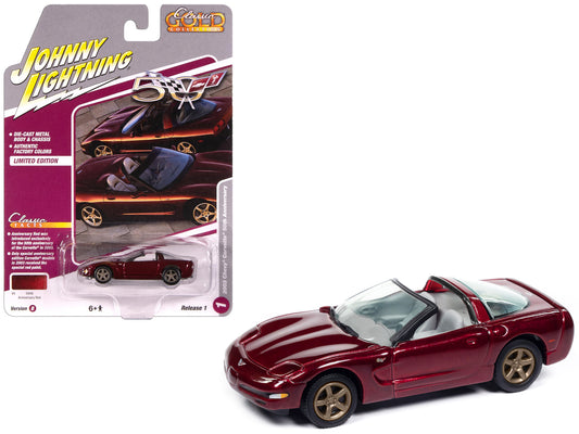 2003 Chevrolet Corvette Convertible "50th Anniversary" Anniversary Red Metallic "Classic Gold Collection" 1/64 T&y Diecast Model Car by Johnny Lightning