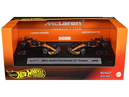 "McLaren Formula 1 Team" Formula One F1 World Championship (2025) 2 Piece Set T&y Diecast Model Cars by Hot Wheels