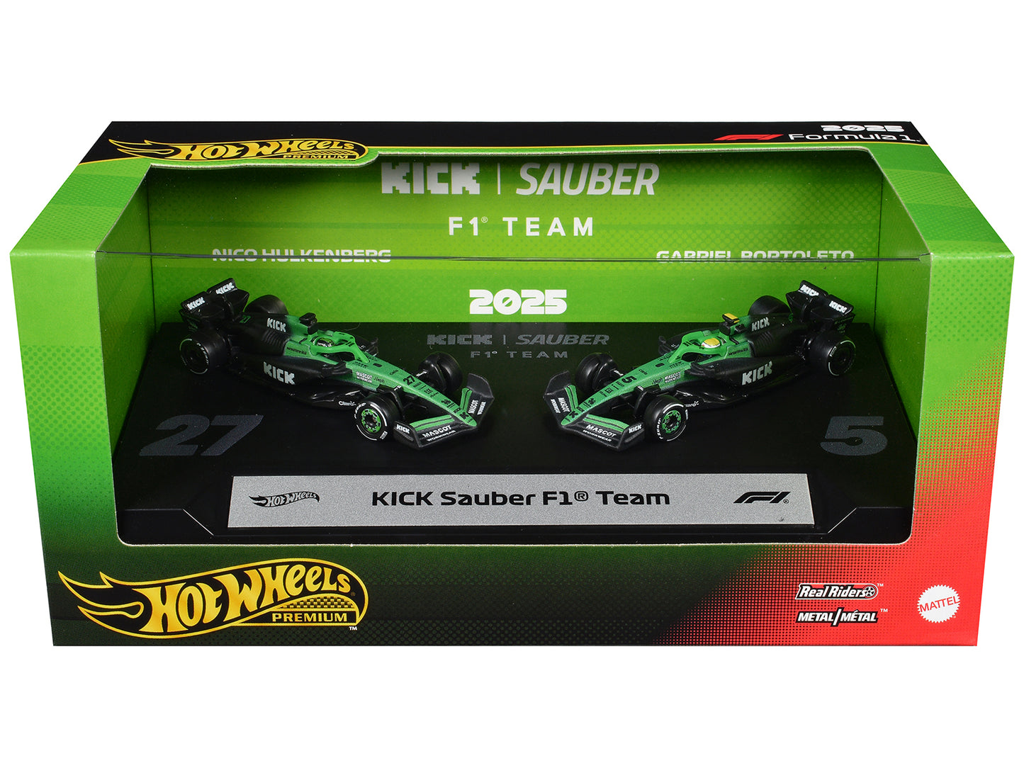 "Kick Sauber F1 Team" Formula One F1 World Championship (2025) 2 Piece Set T&y Diecast Model Cars by Hot Wheels