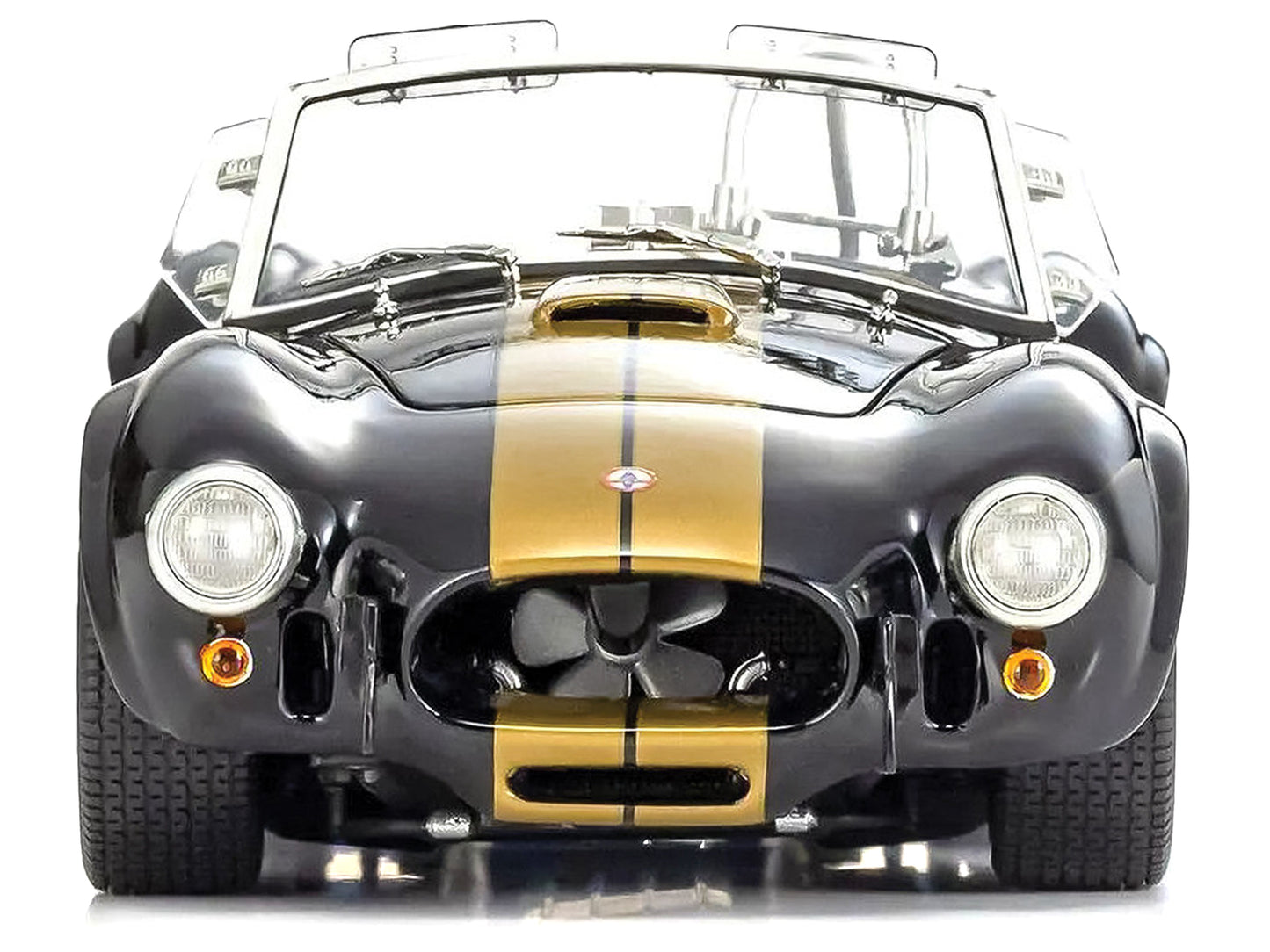 Shelby Cobra 427 S/C Black with Gold Stripes 1/18 Diecast Model Car by Kyosho