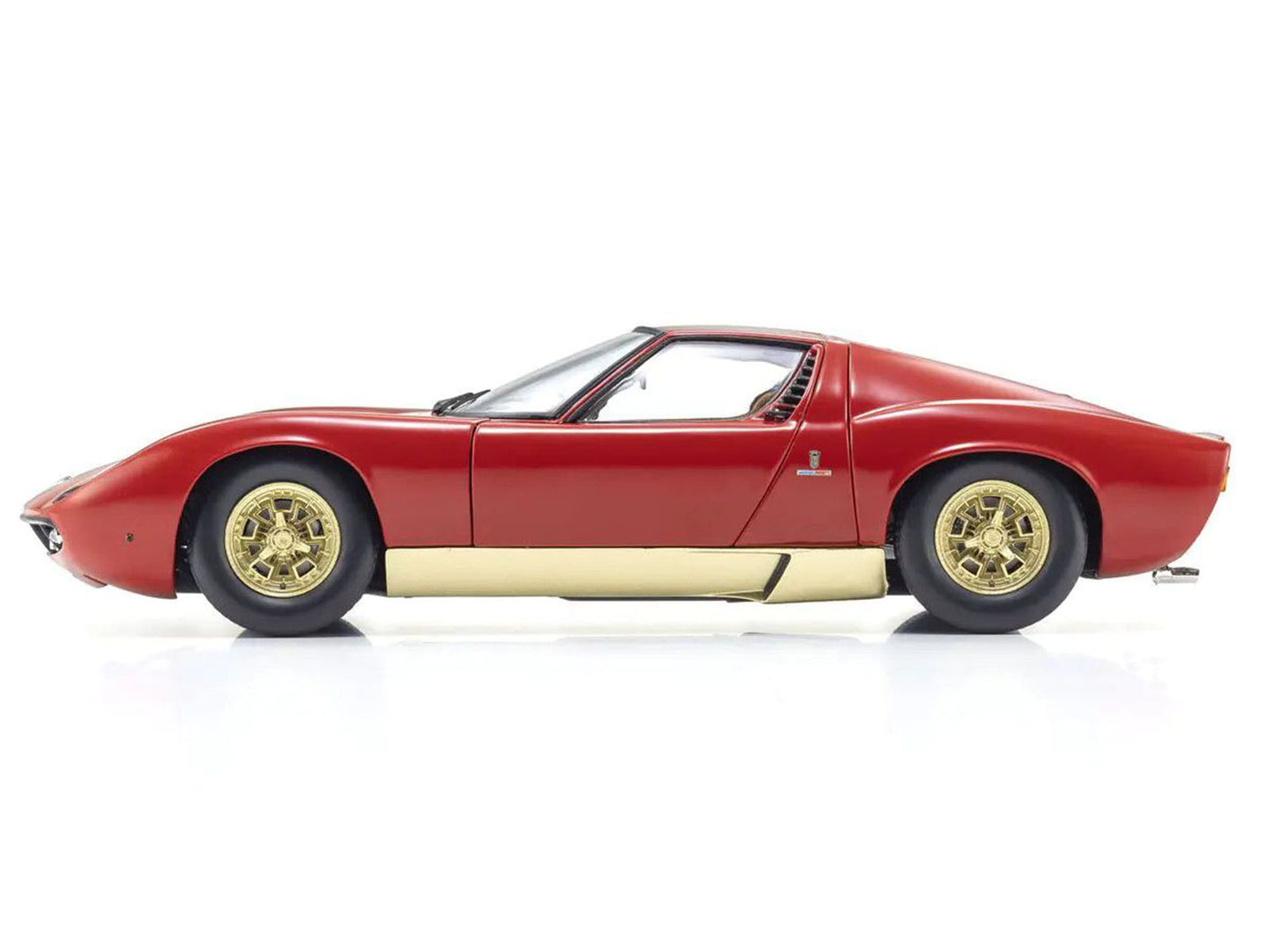 Lamborghini Miura P 400 Red with Gold Accents 1/18 Diecast Model Car by Kyosho