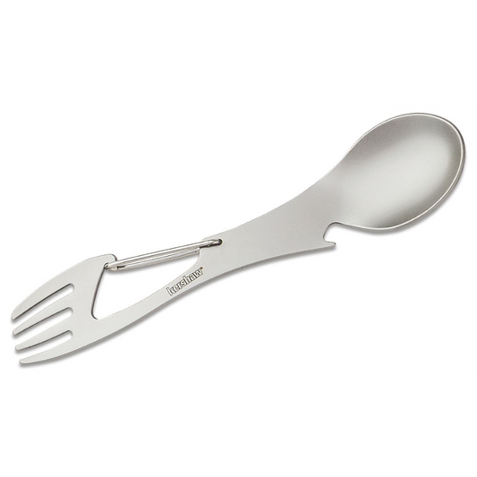 Kershaw Ration XL Utensil and Multi-function Tool: Fork Spoon and Bottle Opener - Silver