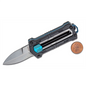 Kershaw Kapsule Manual Open Sliding Button Lock Single Edge Spear Point Blade EDC Pocket Knife - Black/Blue