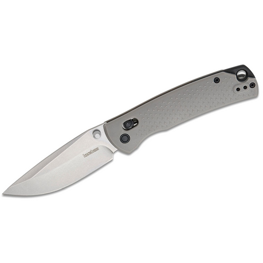 Kershaw Sequence Manual Open Liner Lock 8Cr13MoV Drop Point Blade with Stonewashed finish Folding Pocket Knife - Gray