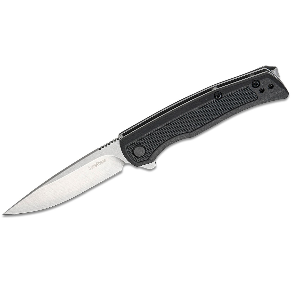 Kershaw Outfield Assisted Open Liner Lock 4Cr14 Drop Point Blade with Stonewashed finish EDC Folding Pocket Knife - Black