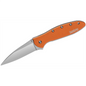 Kershaw Leek Assisted Open Liner Lock Drop Point Blade EDC Folding Pocket Knife - Color Orange