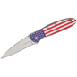 Kershaw Leek Assisted Open Liner Lock Drop Point Blade EDC Folding Pocket Knife - USA Flag/Silver