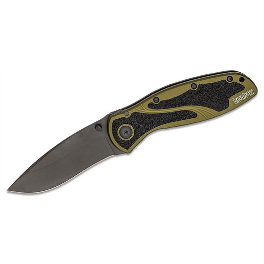 Kershaw Blur Assisted Open Inset Liner Lock Do-it-All Blade EDC Folding Pocket Knife - Olive/Black