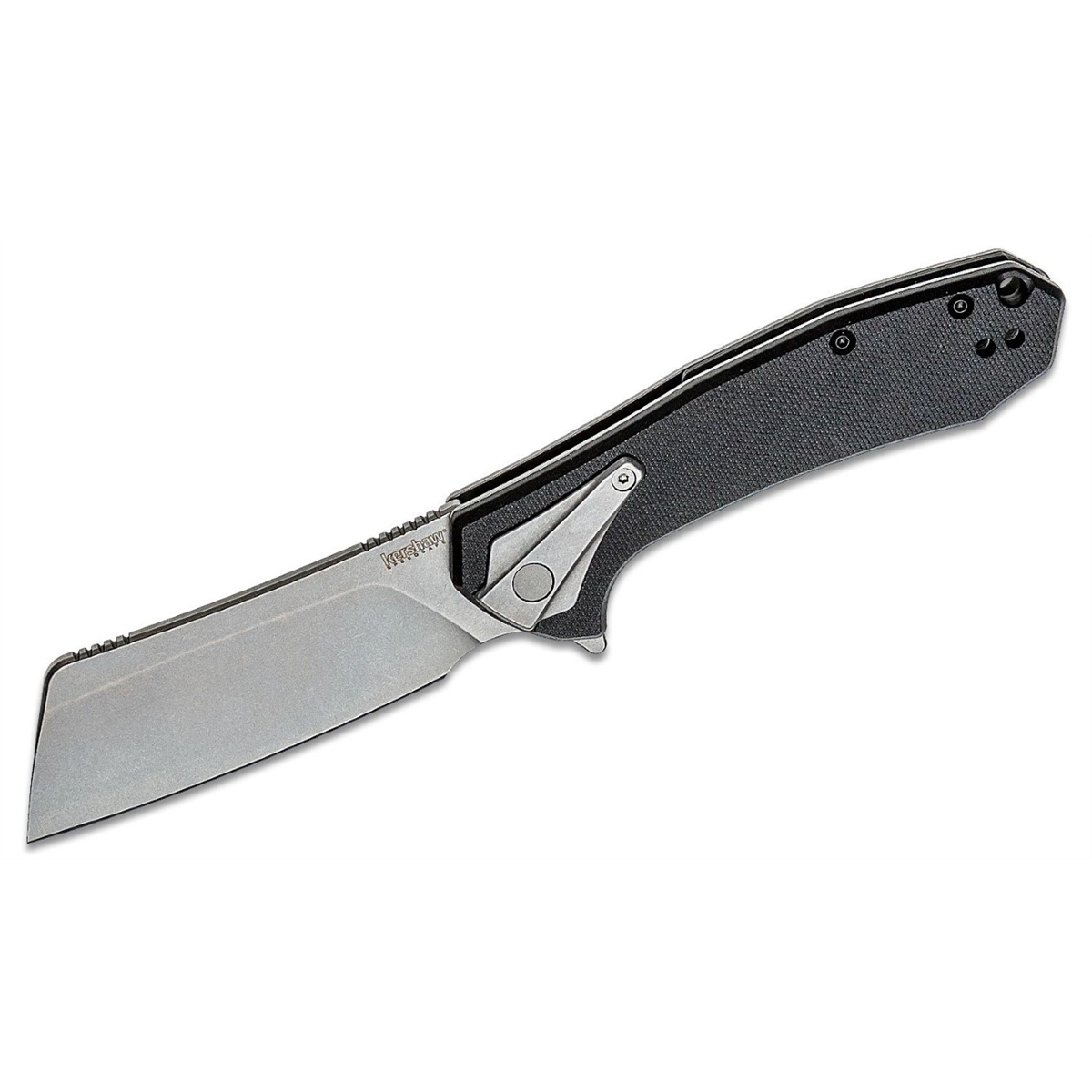 Kershaw Bracket Assisted Open Frame Lock Cleaver Blade EDC Folding Pocket Knife - Black