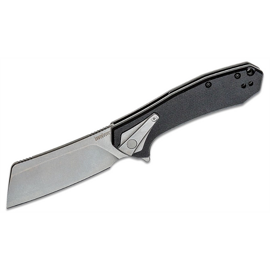 Kershaw Bracket Assisted Open Frame Lock Cleaver Blade EDC Folding Pocket Knife - Black