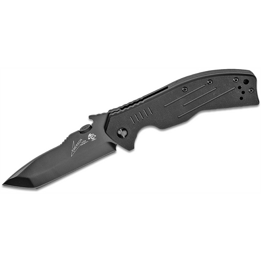 Kershaw CQC-8K Manual Open Liner Lock American Tanto Blade EDC Folding Pocket Knife with Black-oxide coating - Black