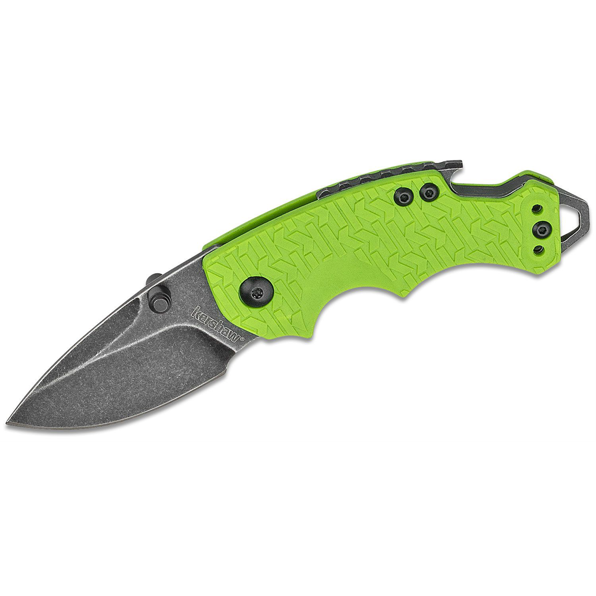 Kershaw Shuffle Multifunction Manual Open Inset Liner Lock Drop Point Blade EDC Folding Pocket Knife with BlackWash Finish - Lime Green