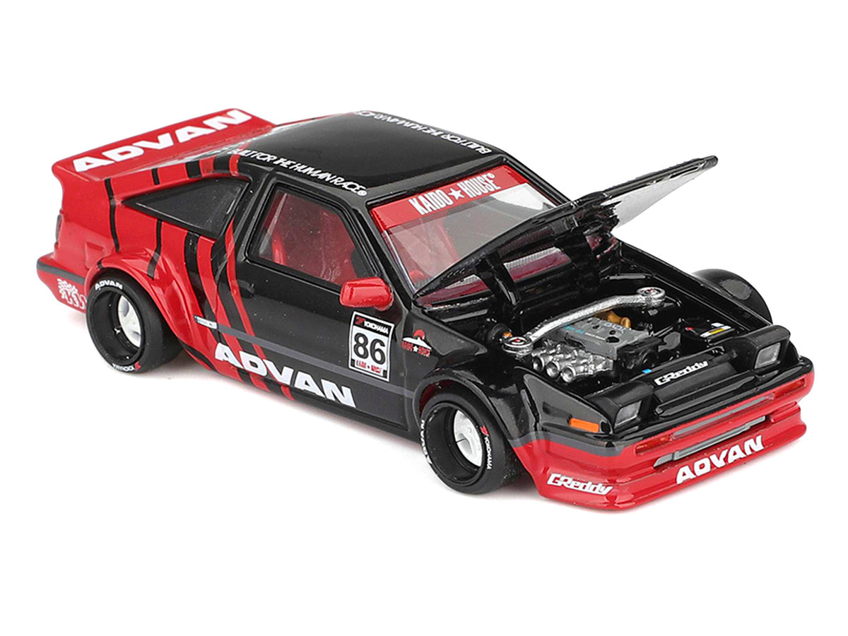 Toyota AE86 Sprinter Trueno RHD #86 Black Red 1/64 Diecast Model Car - Mini GT