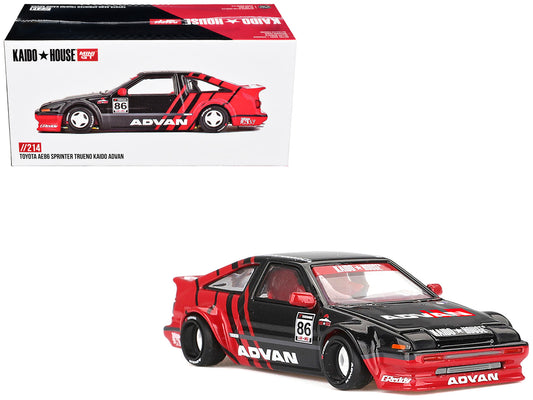 Toyota AE86 Sprinter Trueno RHD #86 Black Red 1/64 Diecast Model Car - Mini GT