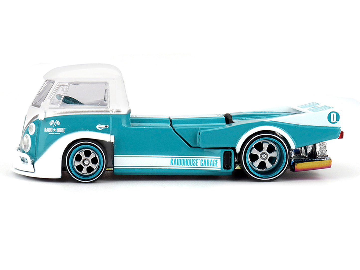 Volkswagen T1 "Kaido Works V1" Truck Turquoise with White Top and Stripes (Designed by Jun Imai) "Kaido House" Special 1/64 T&y Diecast Model Car by Mini GT