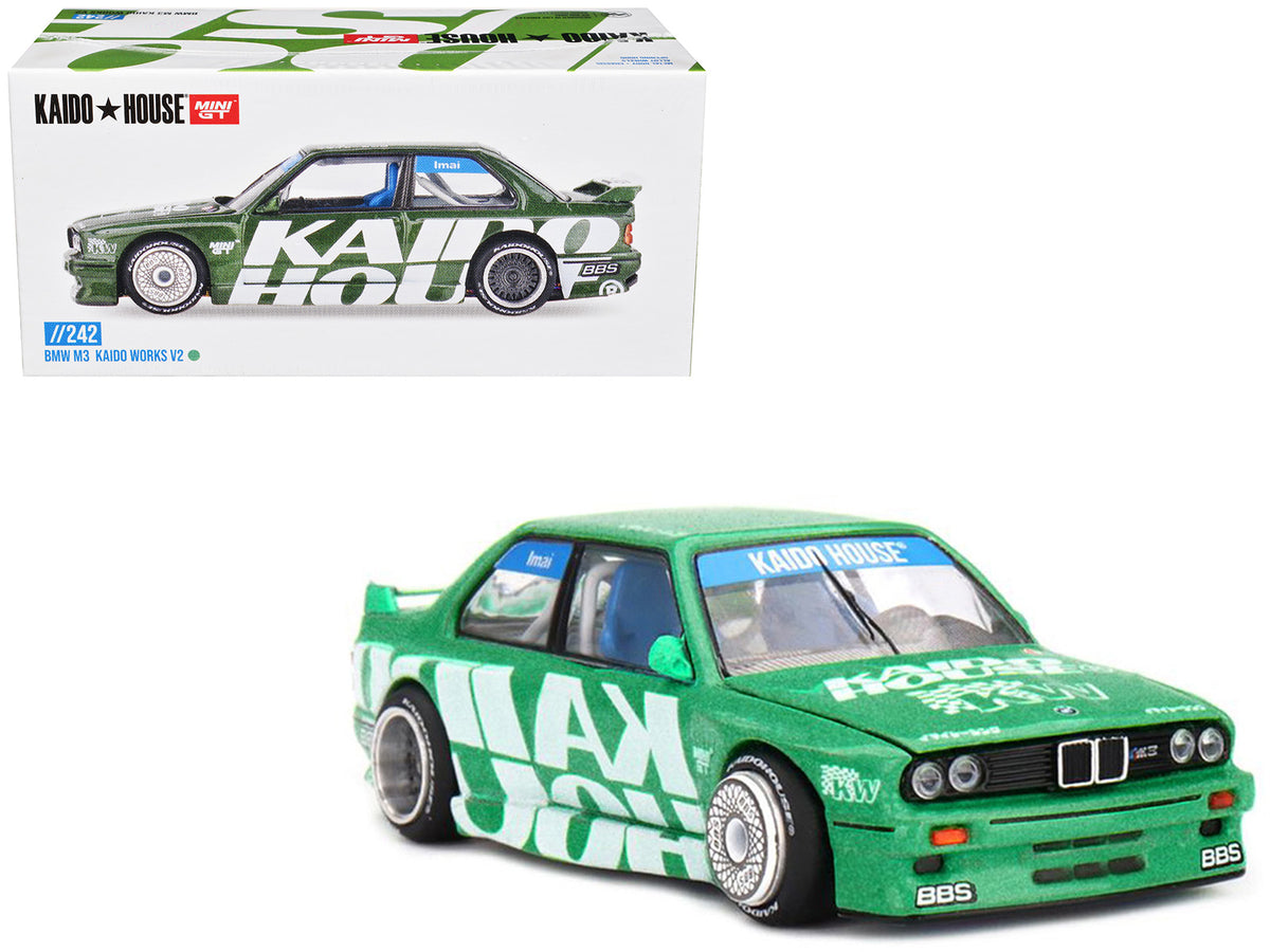 BMW M3 Green Metallic Graphics (Designed by Jun 1/64 Diecast Model Car - Mini GT