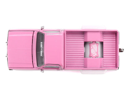 Chevrolet Silverado Dually Pickup Truck Pink White 1/64 Diecast Model - Mini GT