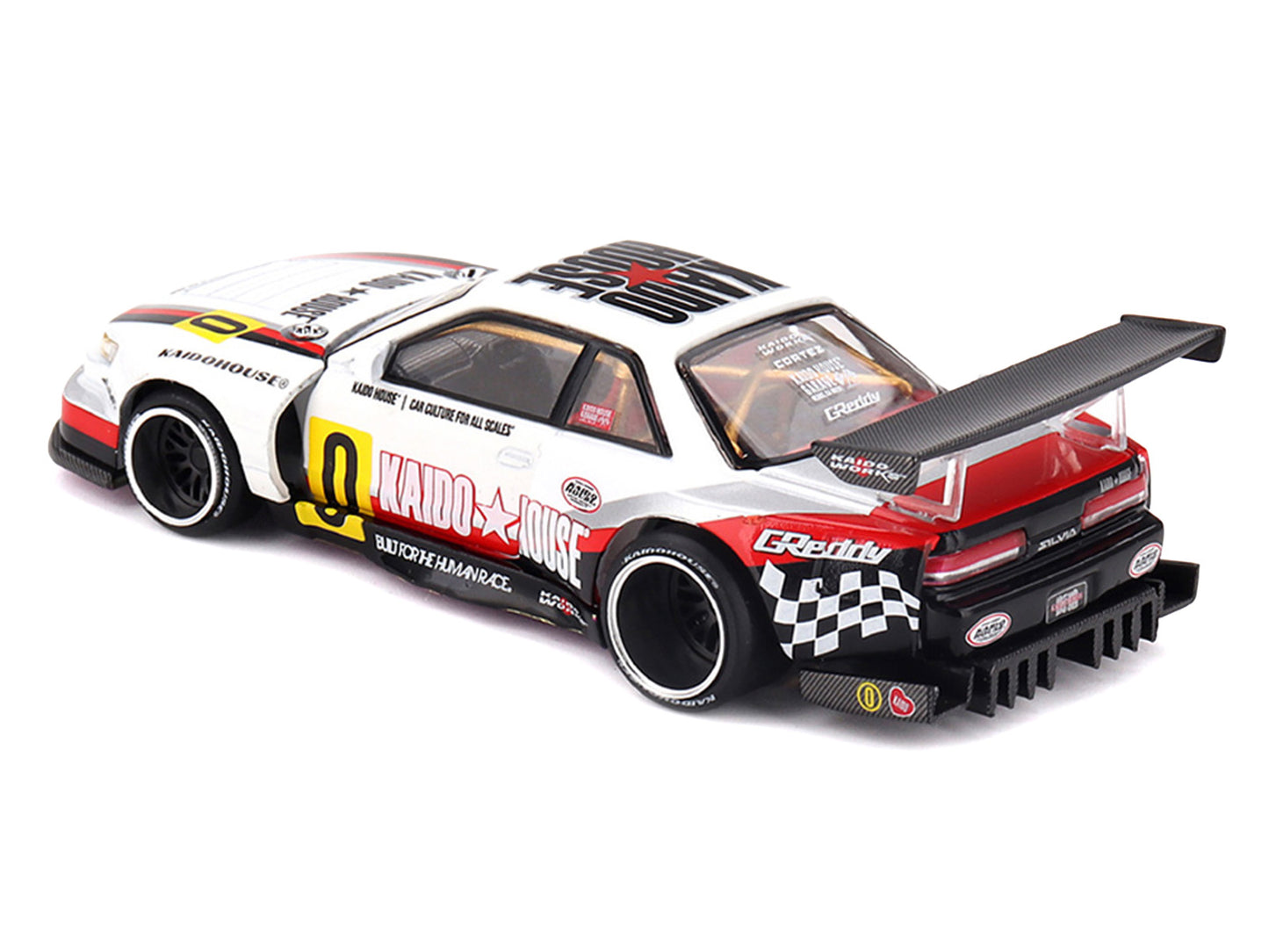 Nissan Silvia S13-R "Circuit Spec V1" RHD (Right Hand Drive) White with Graphics (Designed by Jun Imai) "Kaido House" Special 1/64 T&y Diecast Model Car by Mini GT