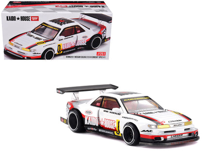 Nissan Silvia S13-R "Circuit Spec V1" RHD (Right Hand Drive) White with Graphics (Designed by Jun Imai) "Kaido House" Special 1/64 T&y Diecast Model Car by Mini GT