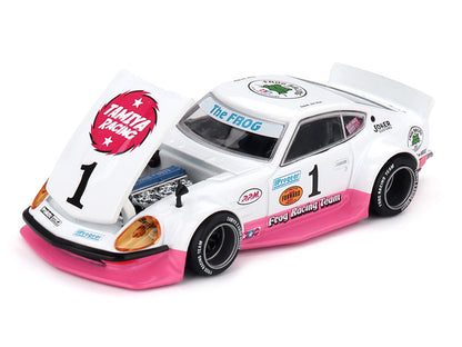 Nissan Fairlady Z RHD (Right Hand Drive) #1 "Tamiya Racing - Frog Racing Team" White and Pink (Designed by Jun Imai) "Kaido House" Special 1/64 T&y Diecast Model Car by Mini GT