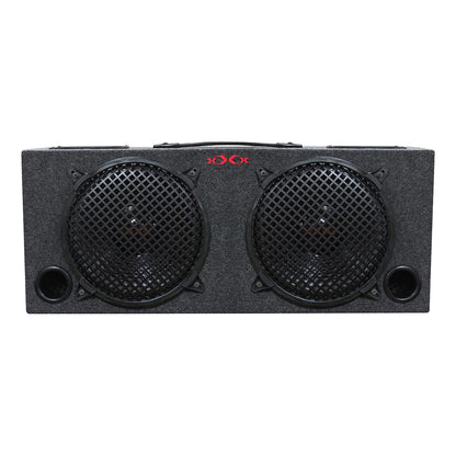 WOOFER BOX DUAL 10" XXX 2-WAY LOADED ANGLE STYLE; 300WATTS