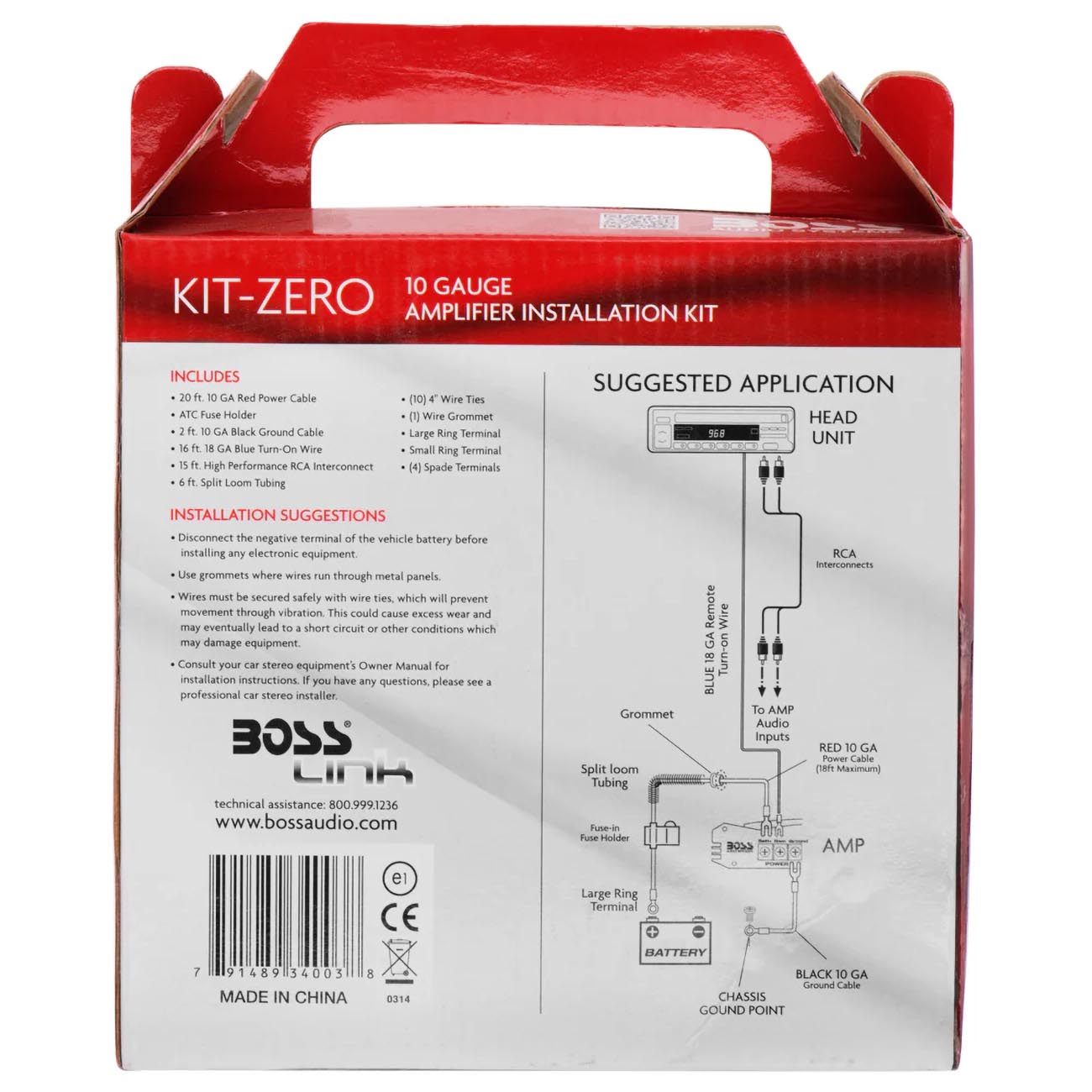 Boss Audio 10 Gauge Amplifier Wiring Kit