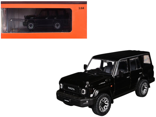 T&yota Land Cruiser (J76) RHD (Right Hand Drive) Black 1/64 T&y Diecast Model Car by GCD