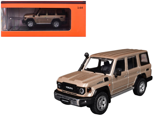 T&yota Land Cruiser (J76) Gold Metallic 1/64 T&y Diecast Model Car by GCD