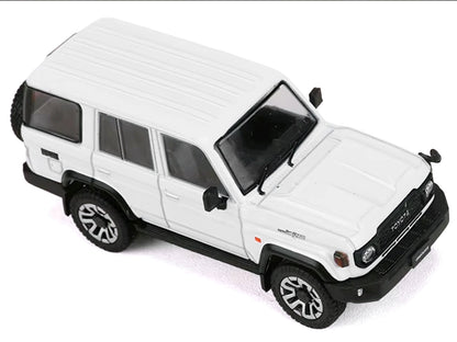 Toyota Land Cruiser (J76) RHD (Right Hand Drive) White 1/64 Diecast Model Car by GCD